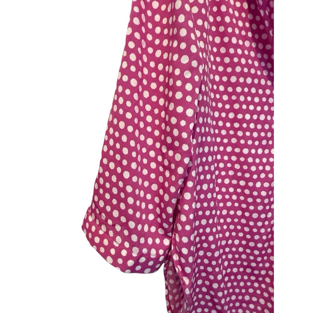 Antilia Femme Stretch Womens Top Small Pink 3/4 Sleeve Button Up Retro Chic - Picture 3 of 11
